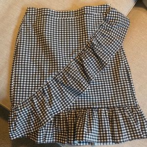 Nanette Lepore Gingham Ruffle Skirt